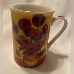 Kent Pottery Vincent Van Gogh Sunflowers 10 oz Artist Coffee Mug Cup Rare in EUC